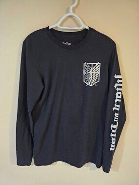 Attack on Titan Ripple Junction Scout Shield Long Sleeve T-Shirt - Size M